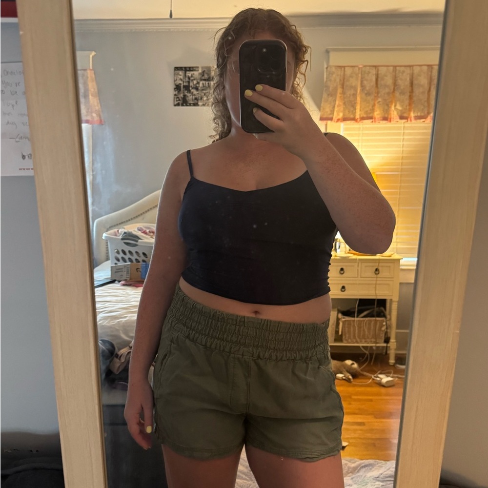 Aerie Olive Green Smocked Shorts